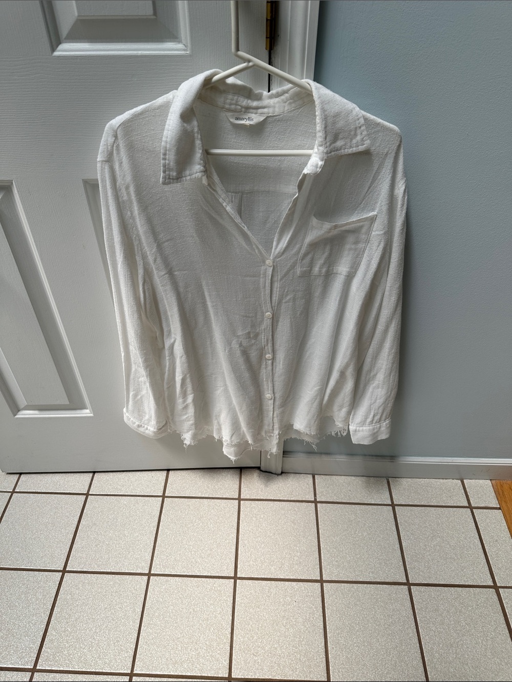 Amaryllis White Lightweight Button-Down Shirt